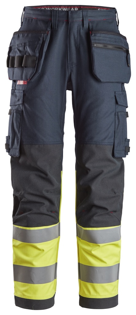ProtecWork, Pantalon de travail avec poches holster, haute visibilité, Classe 1