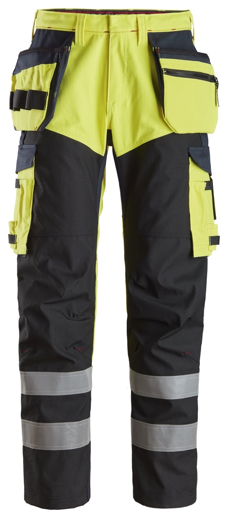 Snickers Protec Work-  Pantalon de travail renforcé avec poches holster-  haute visibilité-  Classe 1