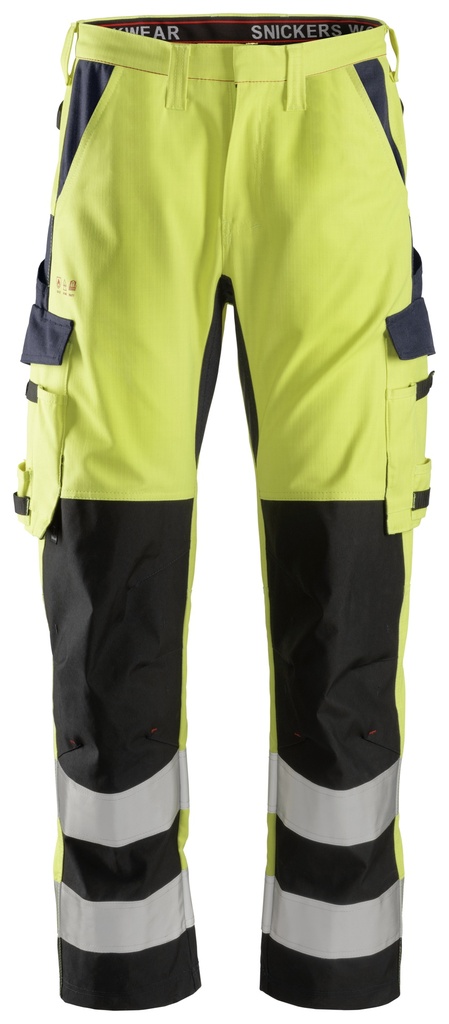 ProtecWork, Pantalon avec renforts sur les tibias, haute visibilité, Classe 2