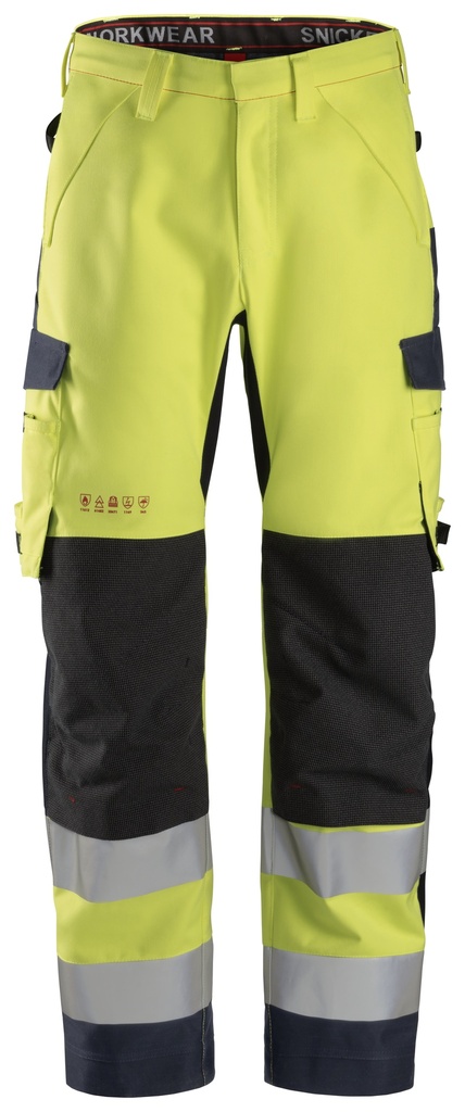 Snickers 6563 -  ProtecWork-  Pantalon imperméable en Shell-  haute visibilité-  Classe 2