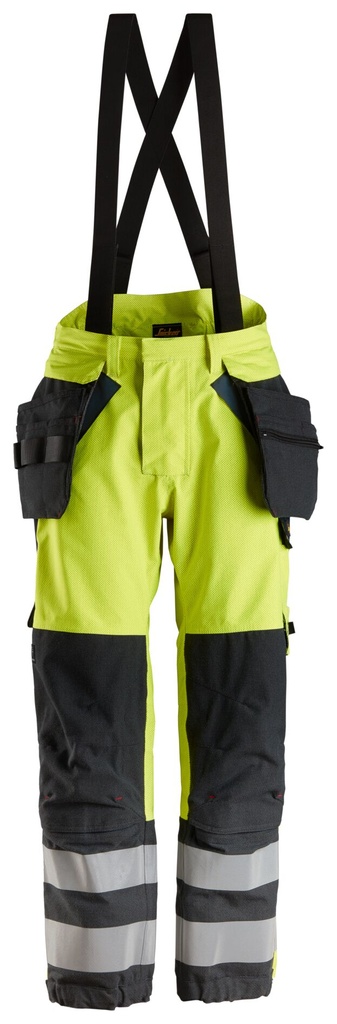 [65686695003] Snickers 6568 – ProtecWork- Pantalon GORE- TEX imperméable avec poches holster- haute visibilité- Classe 2 (XS)
