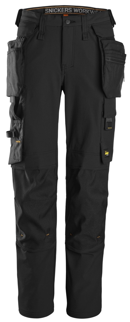 AllroundWork, Pantalon en tissu extensible femme, avec poches holster détachables