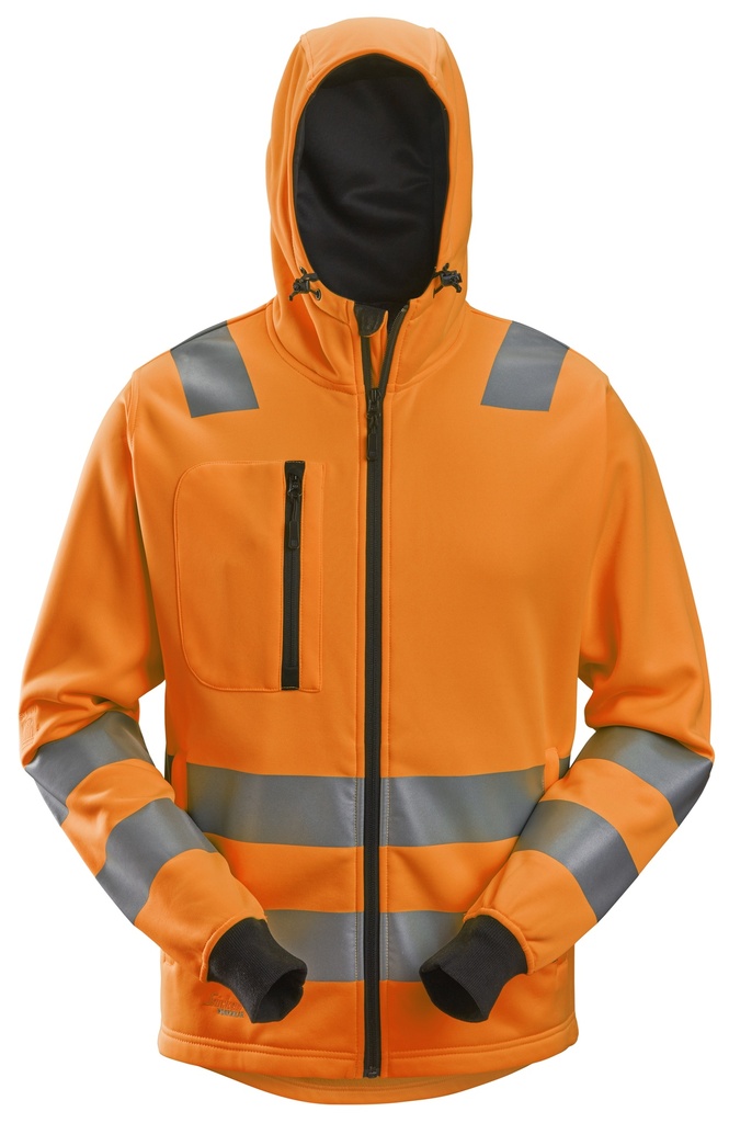 Snickers 8039- Sweat à capuche zippé-  haute visibilité-  Classe 2/3
