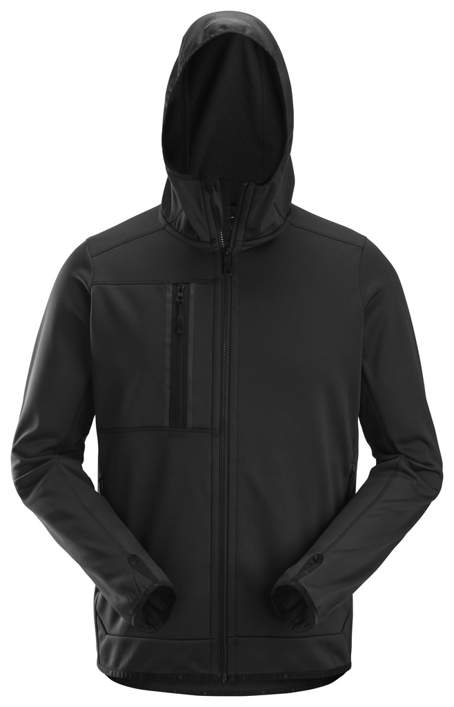 AllroundWork, Sweat-shirt à capuche en polaire avec fermeture à glissière pleine longueur