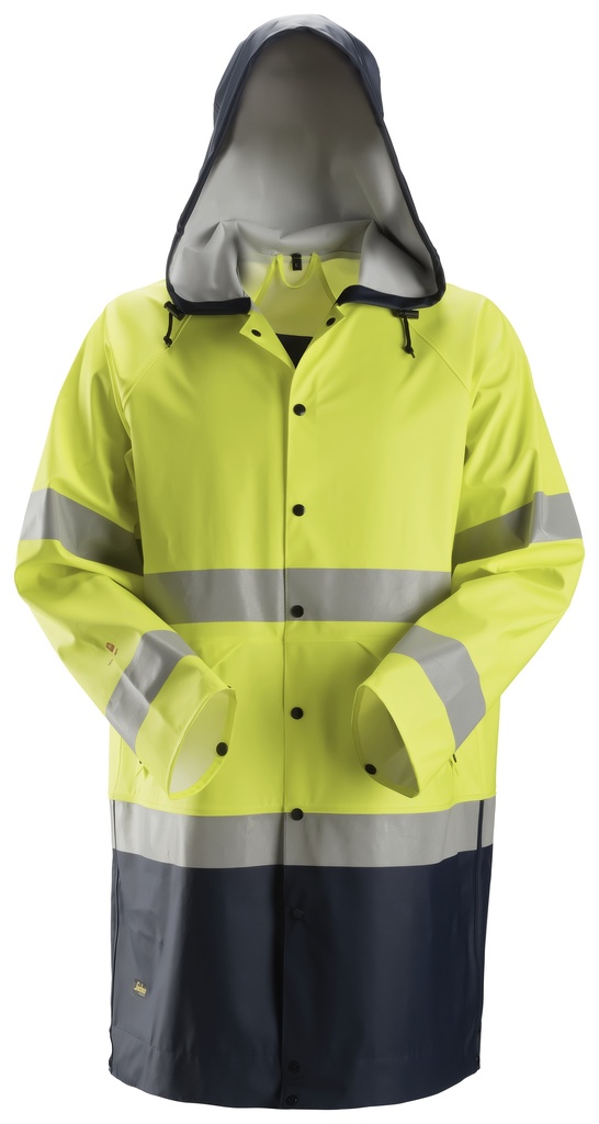 ProtecWork, Veste de pluie en PU, Haute visibilité de classe 3