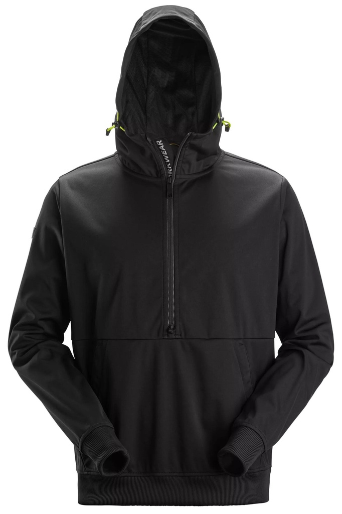 FlexiWork, Sweat-shirt à capuche demi-zippé en tissu extensible coupe-vent
