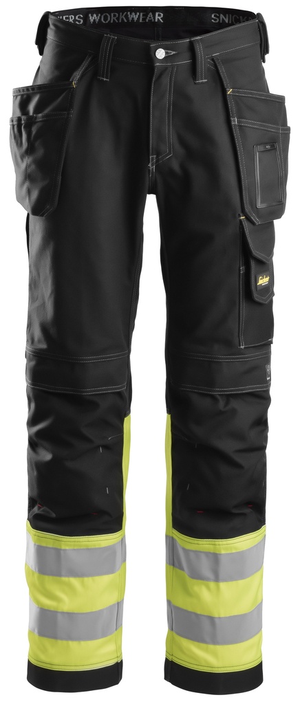 Pantalon en coton haute visibilité avec poches holster, Classe 1
