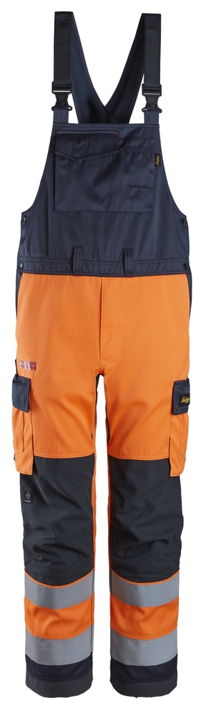 Snickers 6064 – ProtecWork, Salopette à bretelles, haute visibilité orange, Classe 2