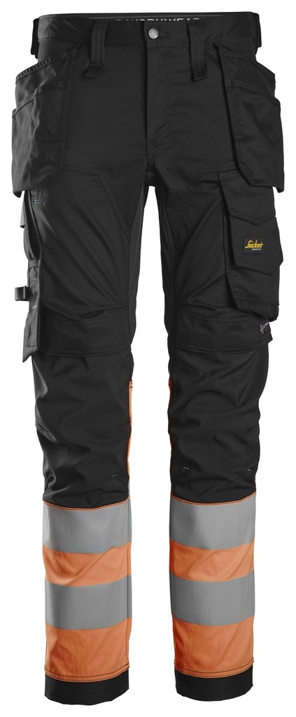 Snickers 6234 – Pantalon en tissu extensible avec poches holster haute visibilité, Classe 1 (0455)