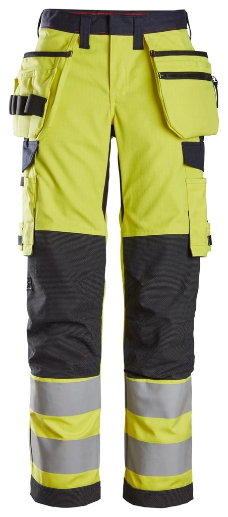 Snickers 6797 – ProtecWork, Pantalon de protection pour femme avec poches holster, haute visibilité, Classe 2