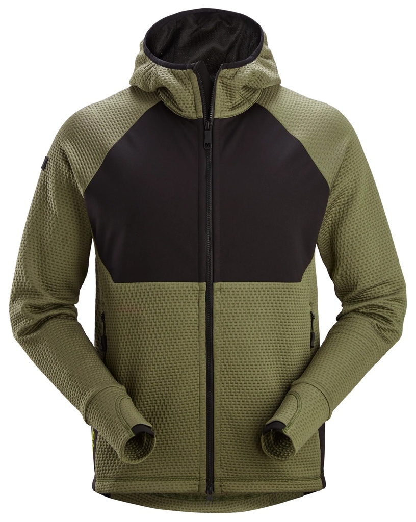 Snickers 8405- FlexiWork, Veste à capuche de couche intermédiaire avec fermeture à glissière pleine longueur