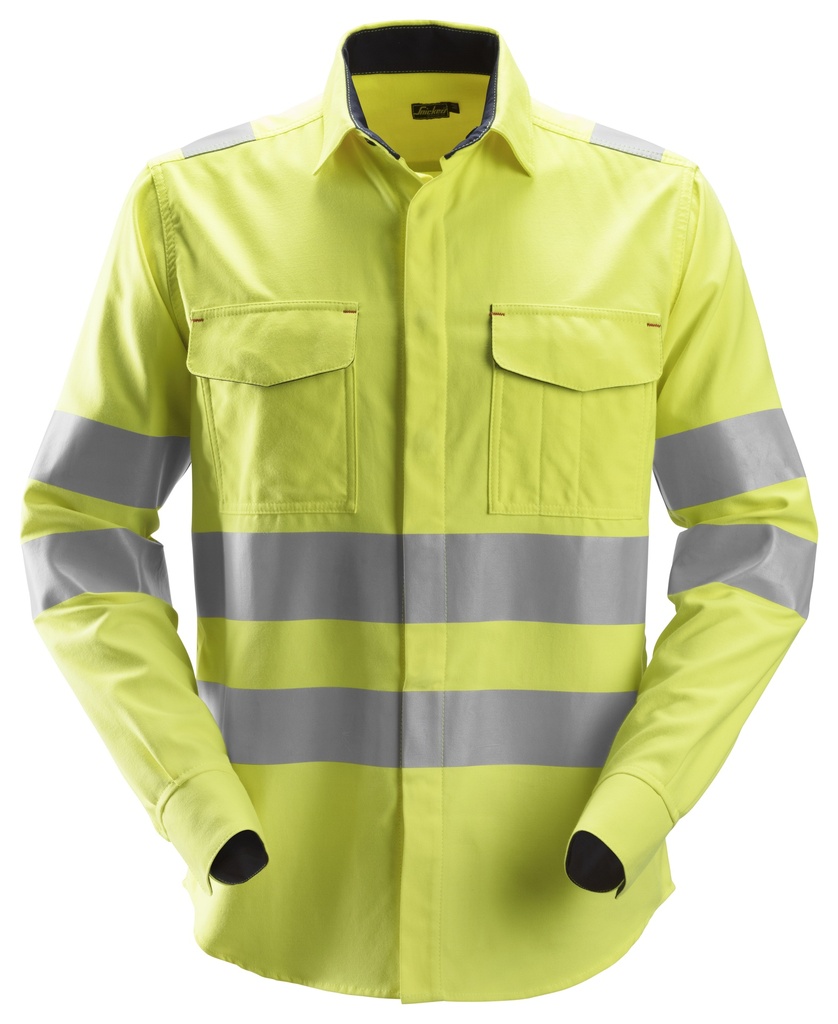Snickers 8562 – ProtecWork, Chemise de soudeur manches longues haute visibilité, Classe 3 (XS)