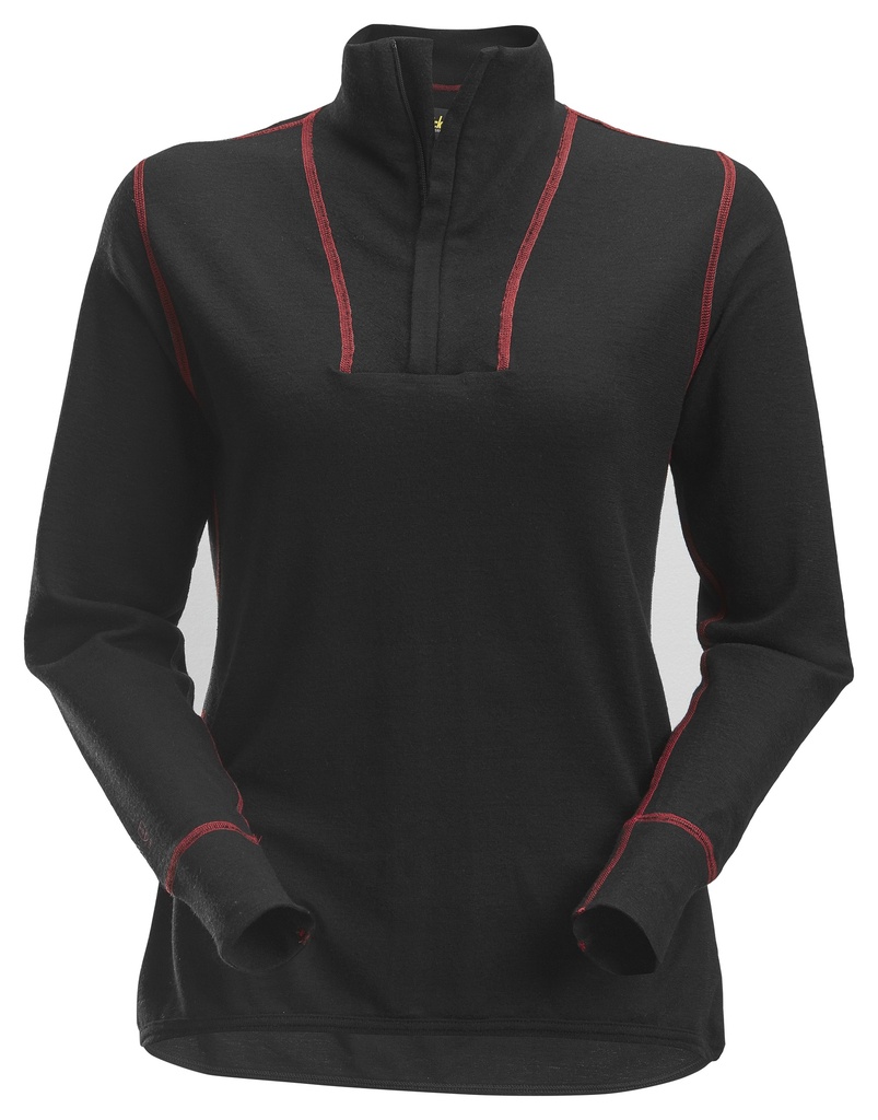 Snickers 9476 – ProtecWork, Chemise en laine pour femme, demi zippée (XS)