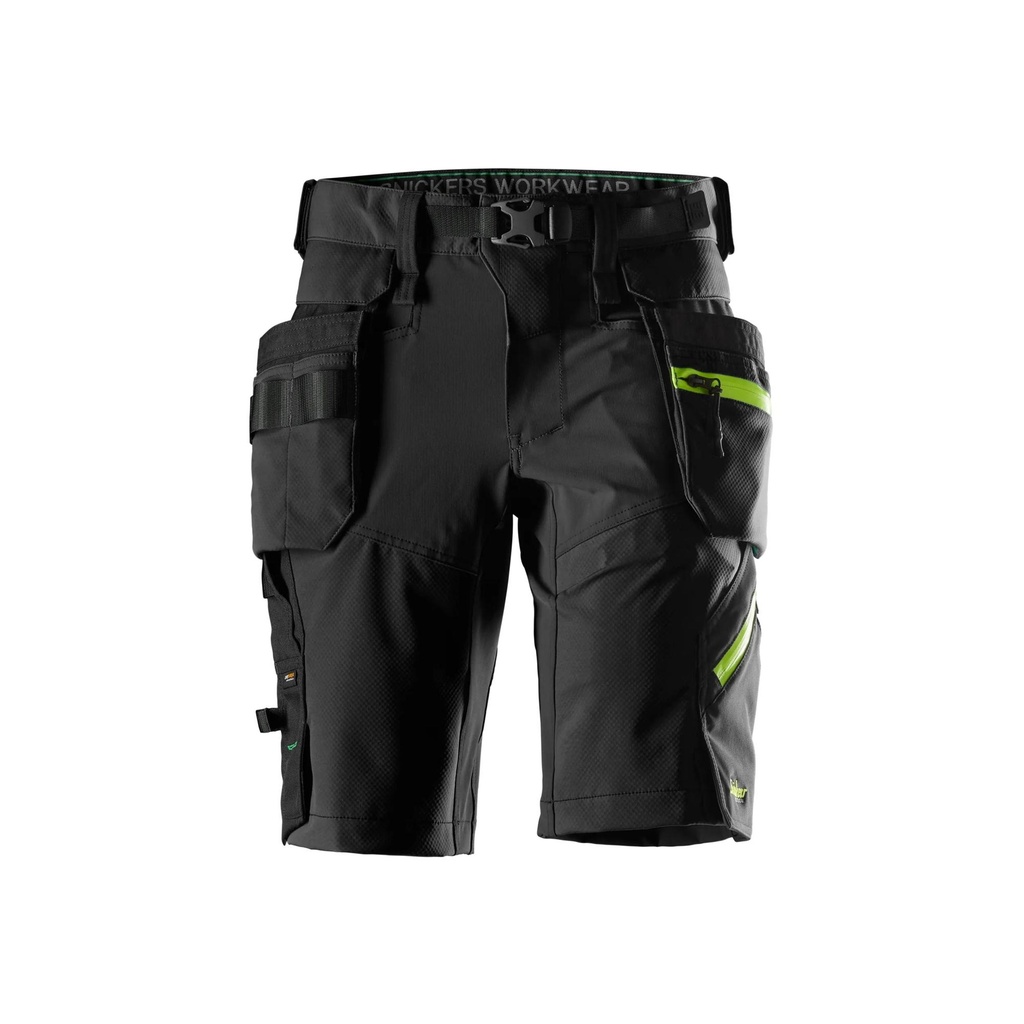 Snickers 6140 – FlexiWork, Short en tissu extensible softshell avec poches holster amovibles
