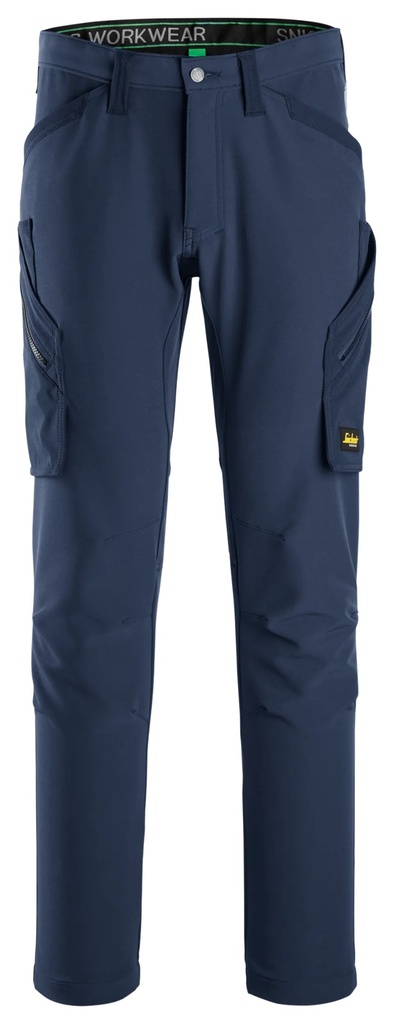 Snickers 6873 – FlexiWork, Pantalon entièrement extensible sans poches pour genouillères