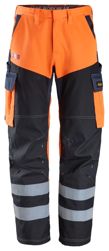 Snickers 6560 PW TROUSERS HV ORANGE CL1