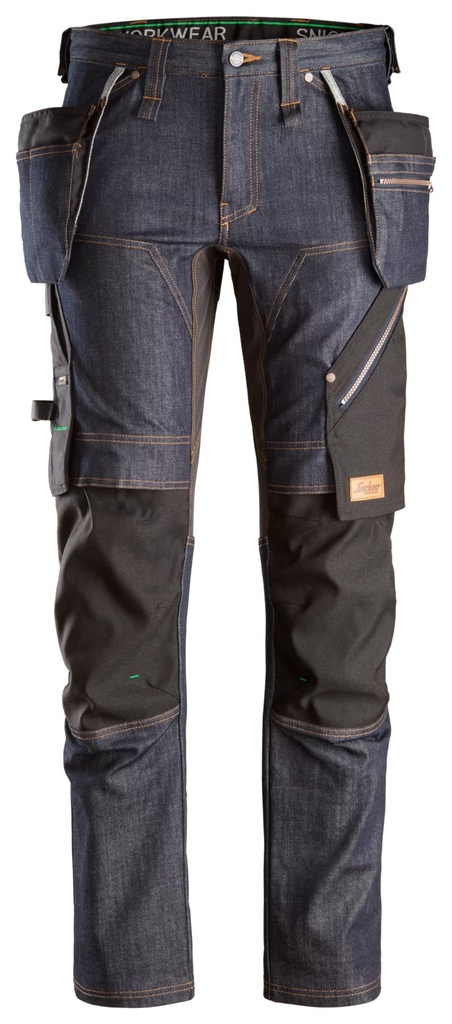 Snickers 6955 – FlexiWork, Pantalon de travail en denim avec poches holster
