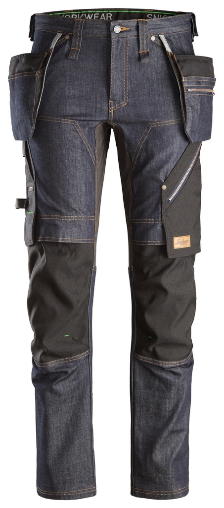Snickers 6955 – FlexiWork, Pantalon de travail en denim avec poches holster (44, 44)