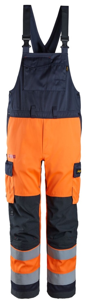 [60645595044] Snickers 6064 – ProtecWork, Salopette à bretelles, haute visibilité orange, Classe 2 (44)
