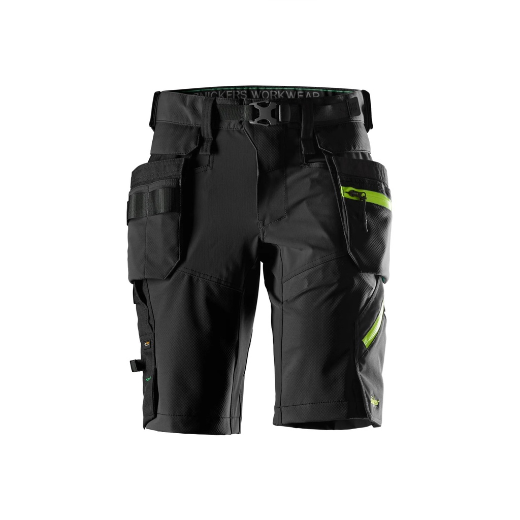 Snickers 6140 – FlexiWork, Short en tissu extensible softshell avec poches holster amovibles