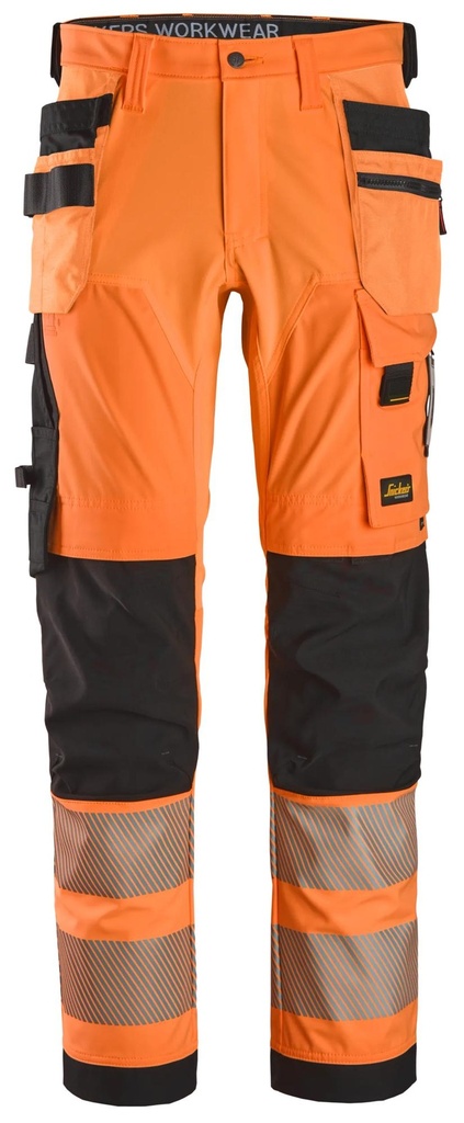 [62325504044] Snickers 6232 – Pantalon haute visibilité extensible 4 directions poches fourre-tout, Classe 2 (5504, 44)