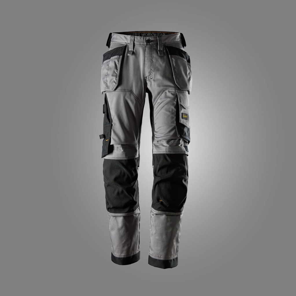 Snickers 6251 – AllroundWork, Pantalon en tissu extensible avec poches holster, coupe large
