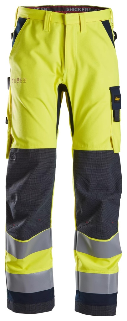 Snickers 6360 – ProtecWork, Pantalon de travail, haute visibilité, Classe 2