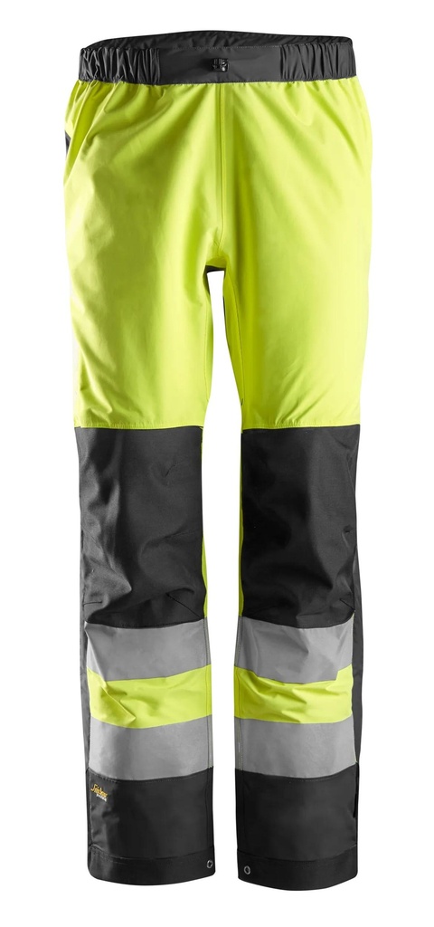 Snickers 6530 – AllroundWork, Pantalon Shell imperméable, haute visibilité, Classe 2
