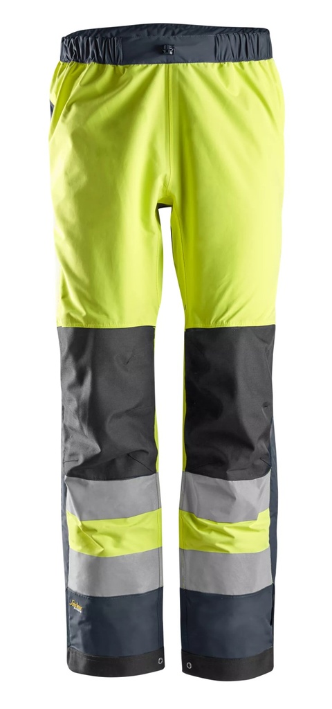Snickers 6530 – AllroundWork, Pantalon Shell imperméable, haute visibilité, Classe 2