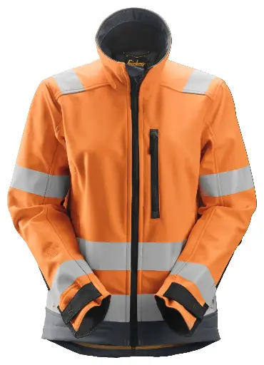 [1237] AllroundWork, Veste Softshell pour femme, haute visibilité, Classe 2/3