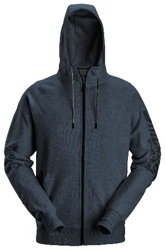 Sweat-shirt à capuche avec logo et fermeture à glissière pleine longueur