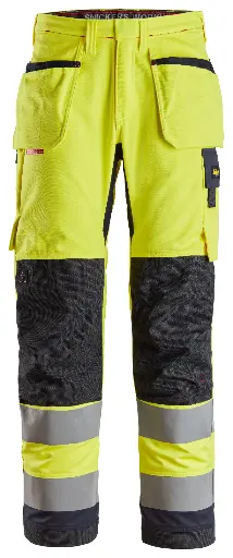 ProtecWork, Pantalon de travail avec poches holster, haute visibilité, Classe 2