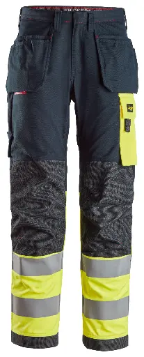 [6276] ProtecWork, Pantalon de travail avec poches holster, haute visibilité, Classe 1