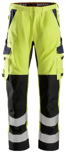 ProtecWork, Pantalon avec renforts sur les tibias, haute visibilité, Classe 2