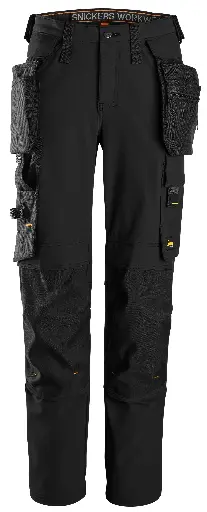 AllroundWork, Pantalon en tissu extensible femme, avec poches holster détachables