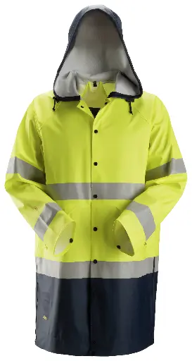 ProtecWork, Veste de pluie en PU, Haute visibilité de classe 3